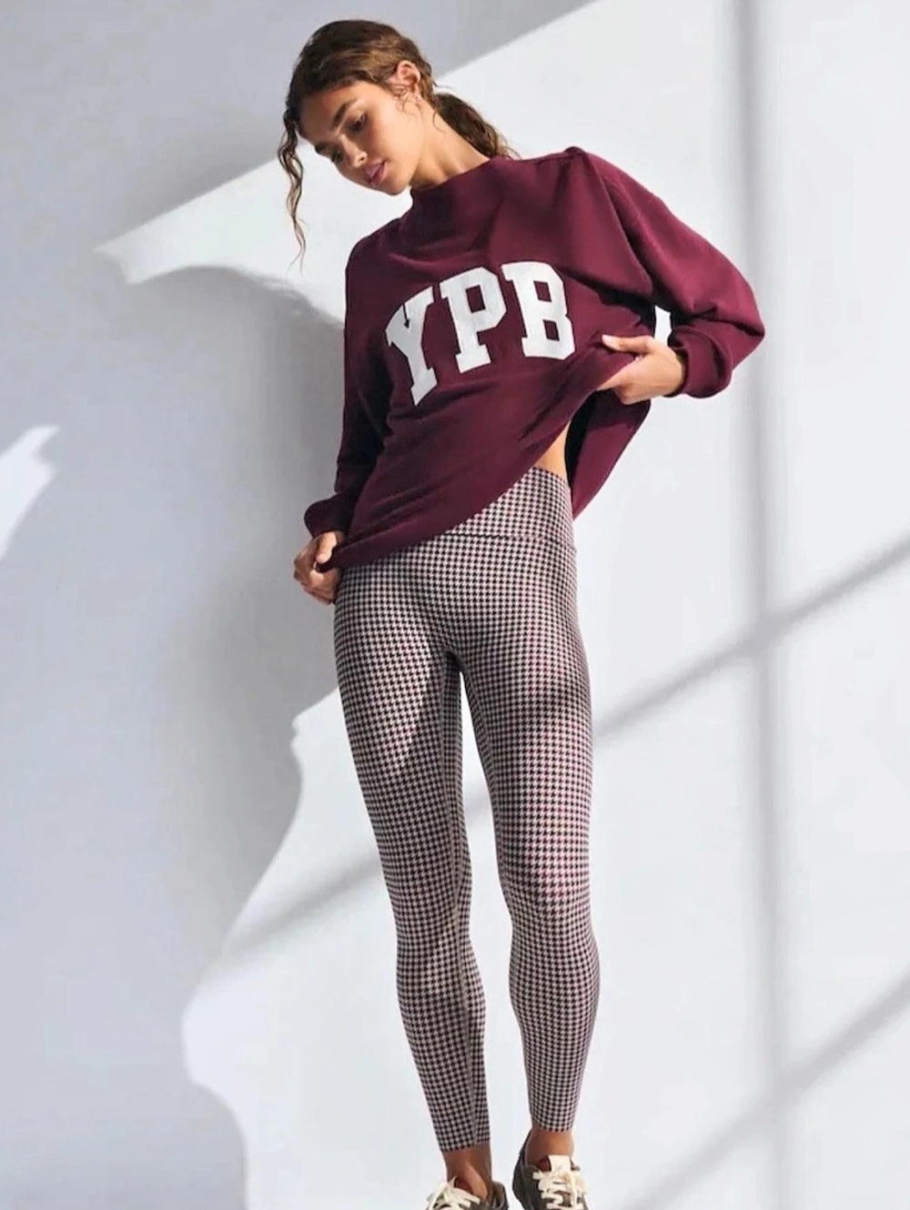 Y.P.B. Houndstooth Leggings in Black & Brown NWT - M